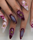 Nail stickers three-dimensional peach false nails cat paw ink painting detachable nail wearings nails pieces