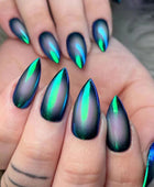 Press on Nails, Fake nails, manicure stickers, nail decals, almond nails, medium-sized European-style cat-eye decals