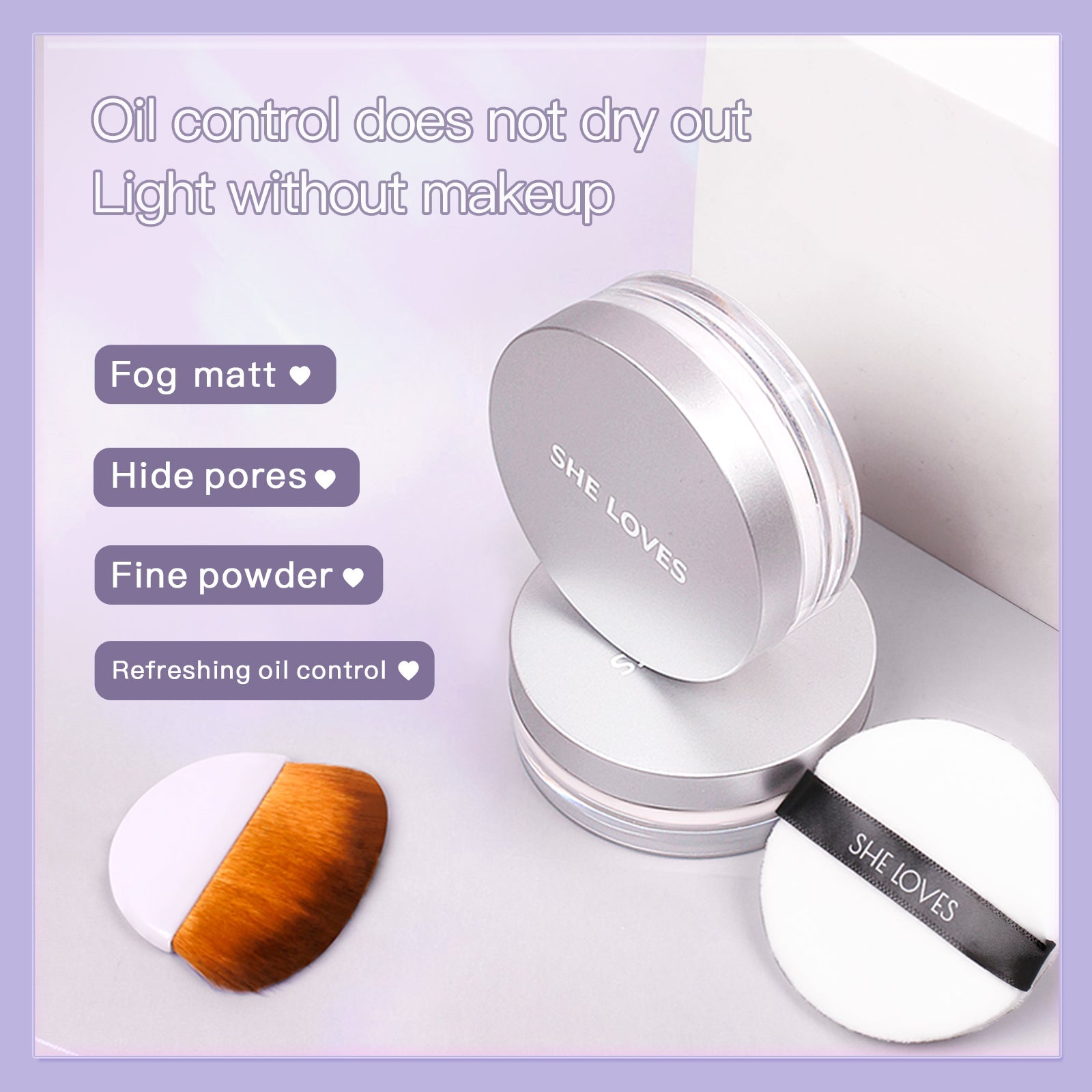 SHELOVES Clear & Silky Fixed Waterproof Makeup Powder 10g