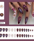 Nail stickers three-dimensional peach false nails cat paw ink painting detachable nail wearings nails pieces