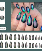 Press on Nails, Fake nails, manicure stickers, nail decals, almond nails, medium-sized European-style cat-eye decals