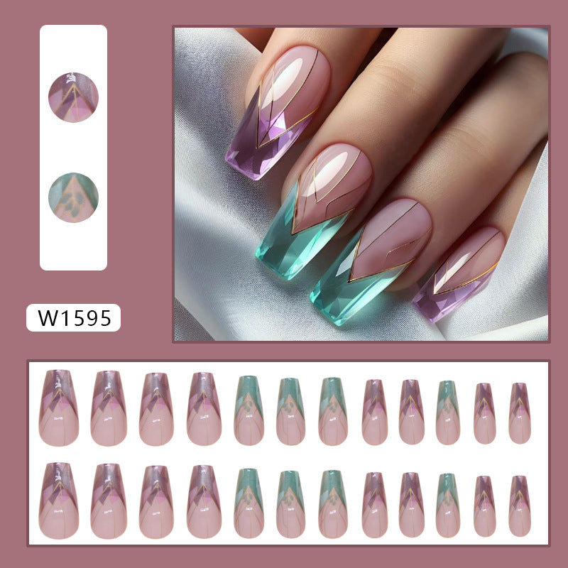False nails, clip-on nails, irregular removable nail pieces, short almond-shaped nail stickers