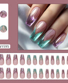 False nails, clip-on nails, irregular removable nail pieces, short almond-shaped nail stickers