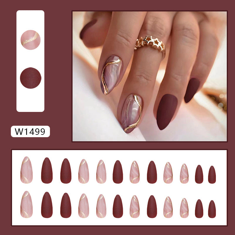 Press on Nails, Stripe Wearable Nail Art Designs, Textured Nail Art Designs, Acorn Nail Designs, Nail Stickers with Various Colors and Styles