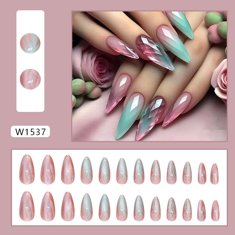 Almond Nail Gradient cat eye Press on Nails