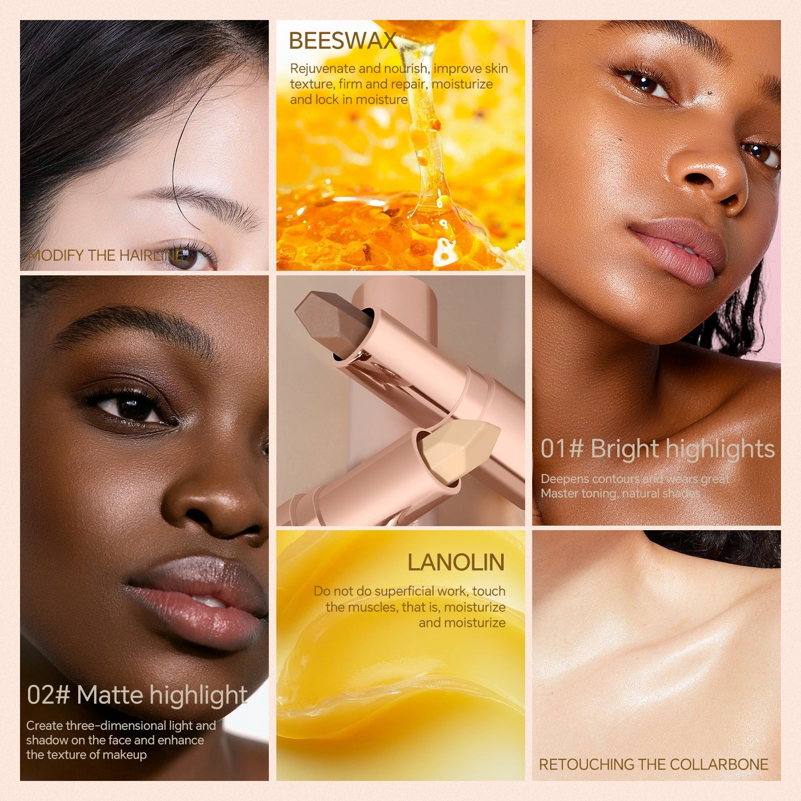 SHELOVES Sculpting Contour Dual-Color Highlight & Contour Bronzer Stick 8.8g