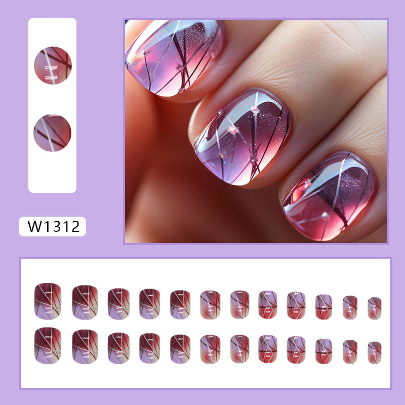 Short Luster Frozen Dyeing Ice-clear Summer Shows Whiteness American Influential Style Nail Art Applique Wearing Nail Art