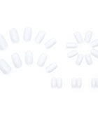 Press on Nails, Cream white minimalist pure color white nail art artificial nails with medium length square nail pieces