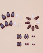 Nail stickers three-dimensional peach false nails cat paw ink painting detachable nail wearings nails pieces
