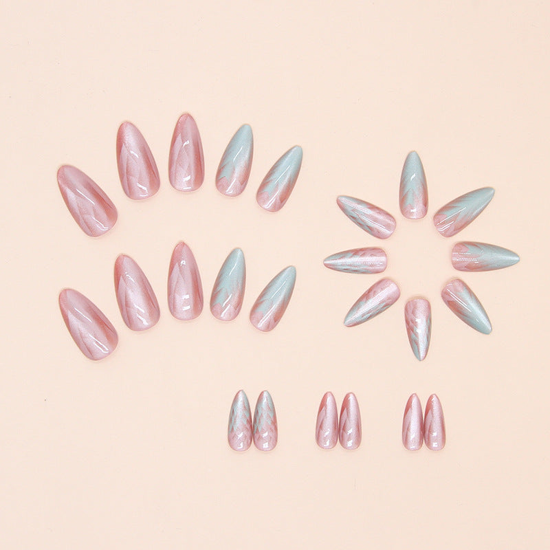 Almond Nail Gradient cat eye Press on Nails