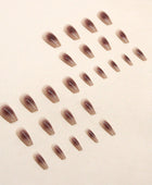 Press on Nails, Dry rose blush smudged middle length ballet glove pure and simple ins style 26PCS artificial nails