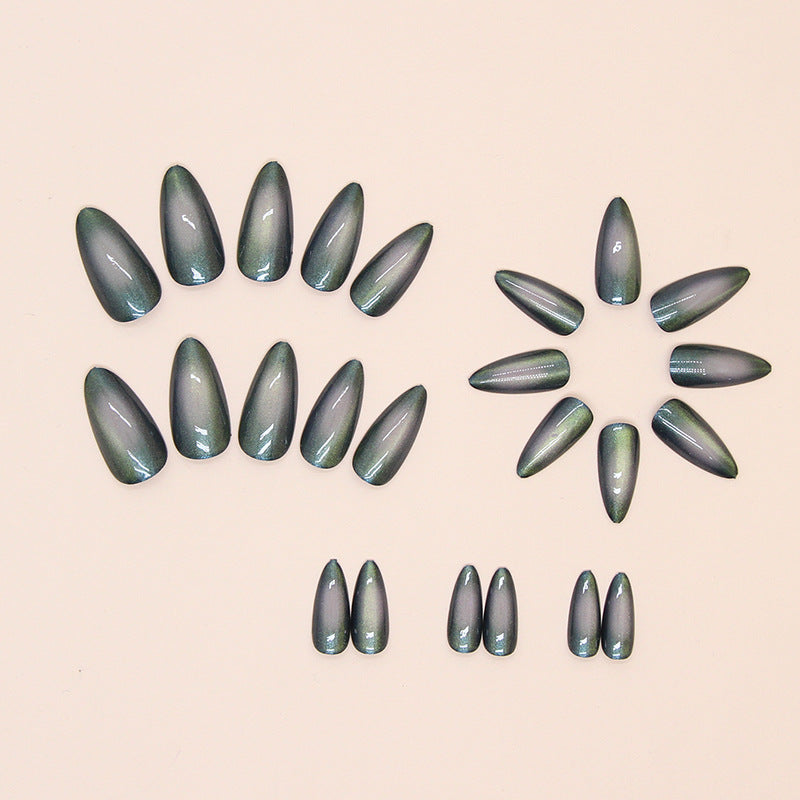 Press on Nails, Fake nails, manicure stickers, nail decals, almond nails, medium-sized European-style cat-eye decals