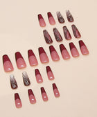 Line patterns press on nails detachable nail stickers for Europe and America short almond shaped nails