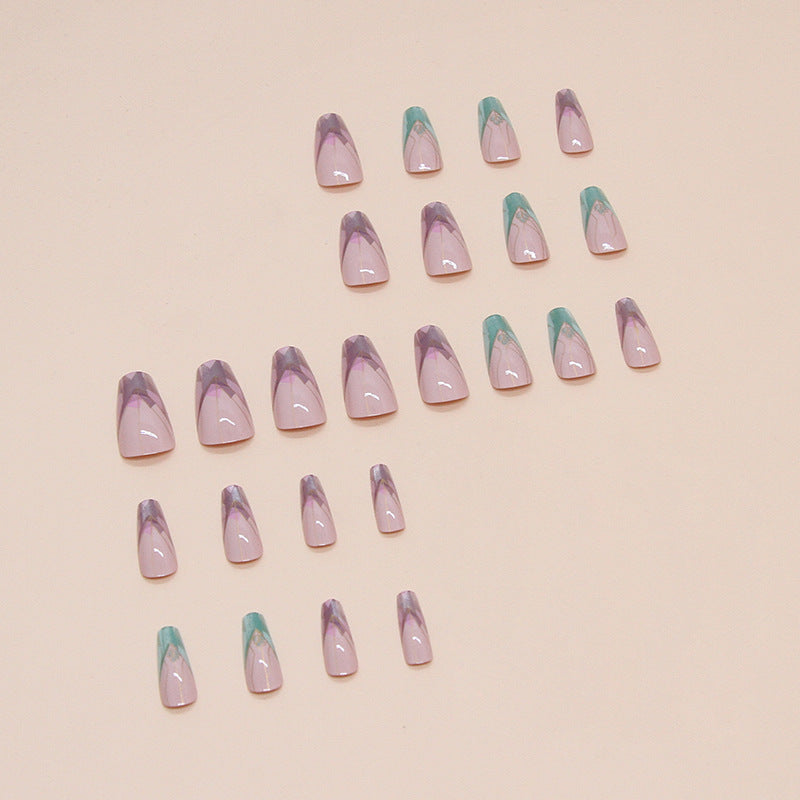 False nails, clip-on nails, irregular removable nail pieces, short almond-shaped nail stickers