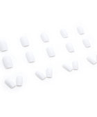 Press on Nails, Cream white minimalist pure color white nail art artificial nails with medium length square nail pieces