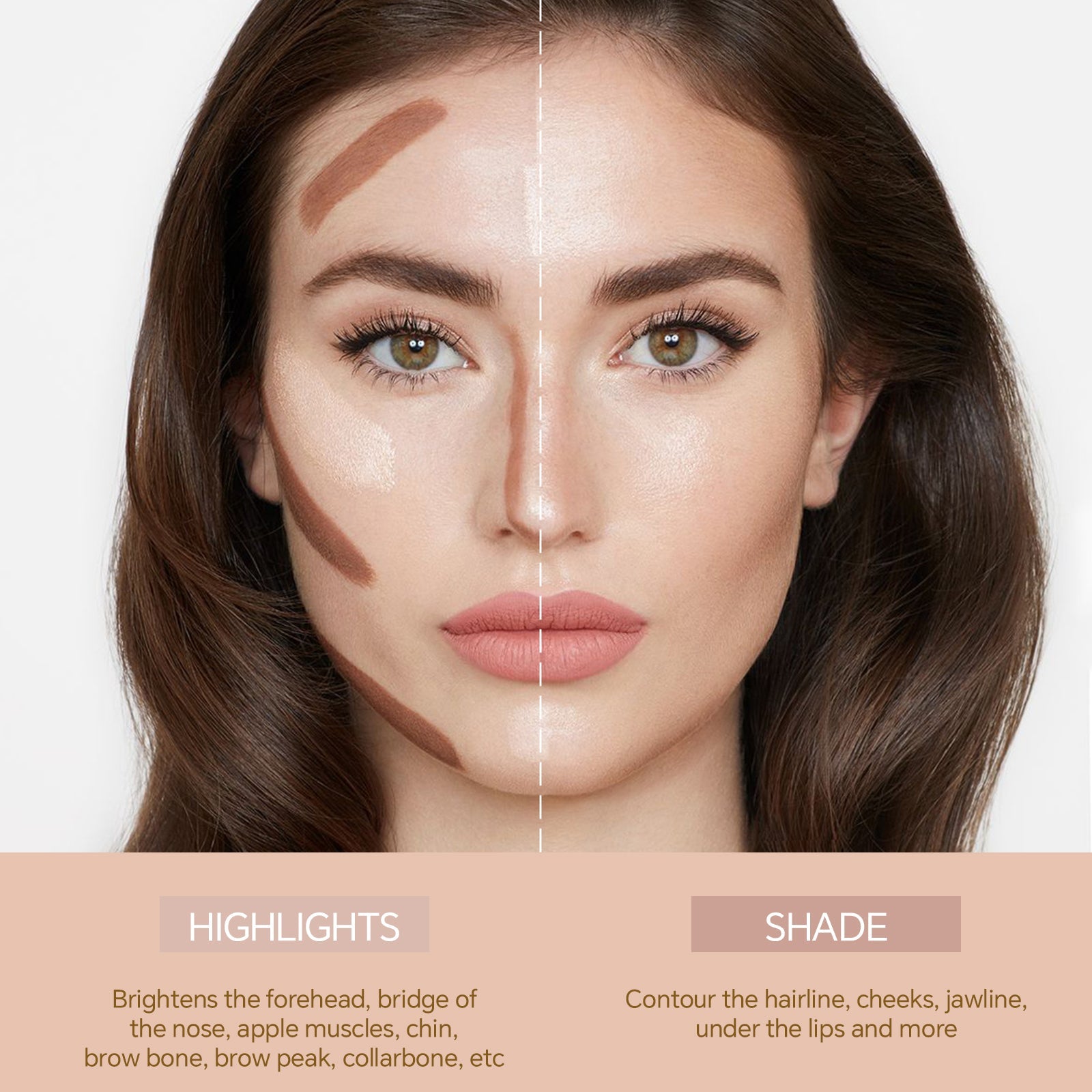 SHELOVES Sculpting Contour Dual-Color Highlight & Contour Bronzer Stick 8.8g