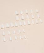 Press on Nails, Pure Color Simplenail art with nail stickers, short-style almond-shaped artificial nails