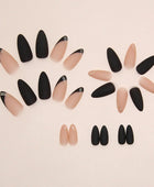 Press on Nails, Autumn and winter minimalist white & black sweet and cool girl's diagonal French-style artificial nails