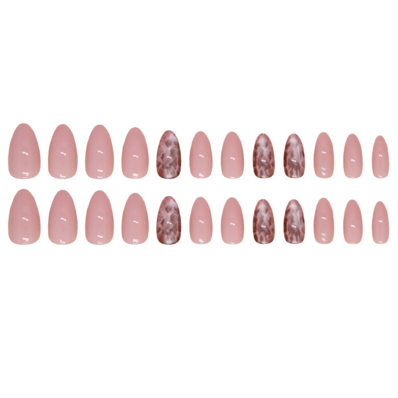 Artificial nails with irregular wearable nail pieces that can be removed, short almond-shaped nail stickers with pure colors