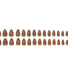 Plain false nails, light brown wearable artificial nails, detachable manicure pieces with simple nail pieces, short almond nail stickers