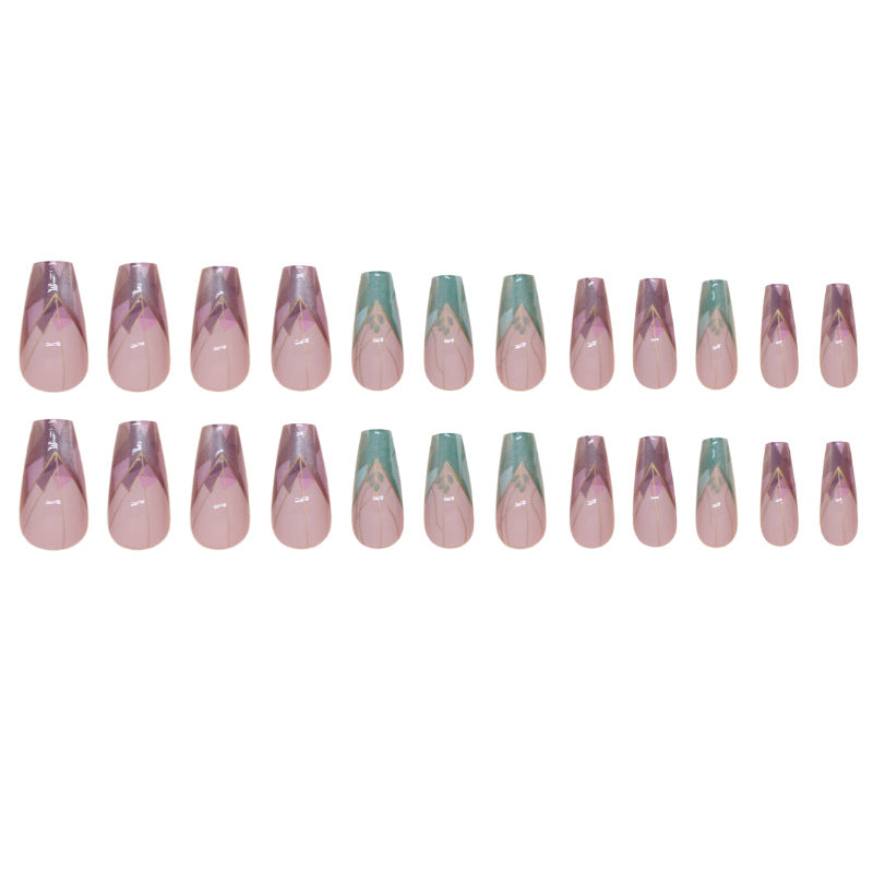 False nails, clip-on nails, irregular removable nail pieces, short almond-shaped nail stickers