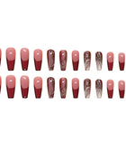 Line patterns press on nails detachable nail stickers for Europe and America short almond shaped nails