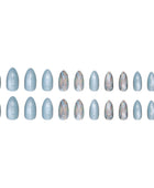 Irregular false nails, detachable nail stickers, solid color sea blue nail stickers, and European nail stickers