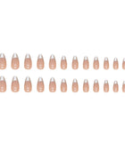 Press on Nails, Silver French manicure nail art with amaranth shape