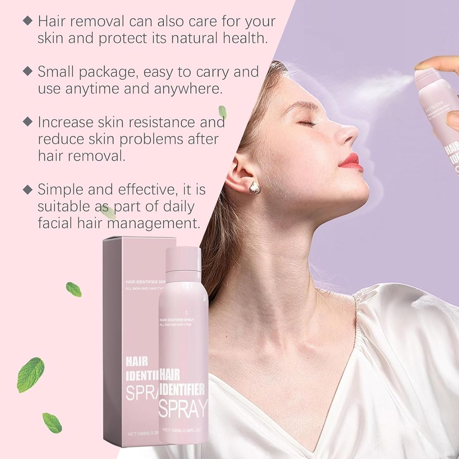 Hair Identifier Spray for Face Shaving, Skin Dermaplaning Spray for Face, Hair Identifier Spray,Suitable for All Skin and Hair
