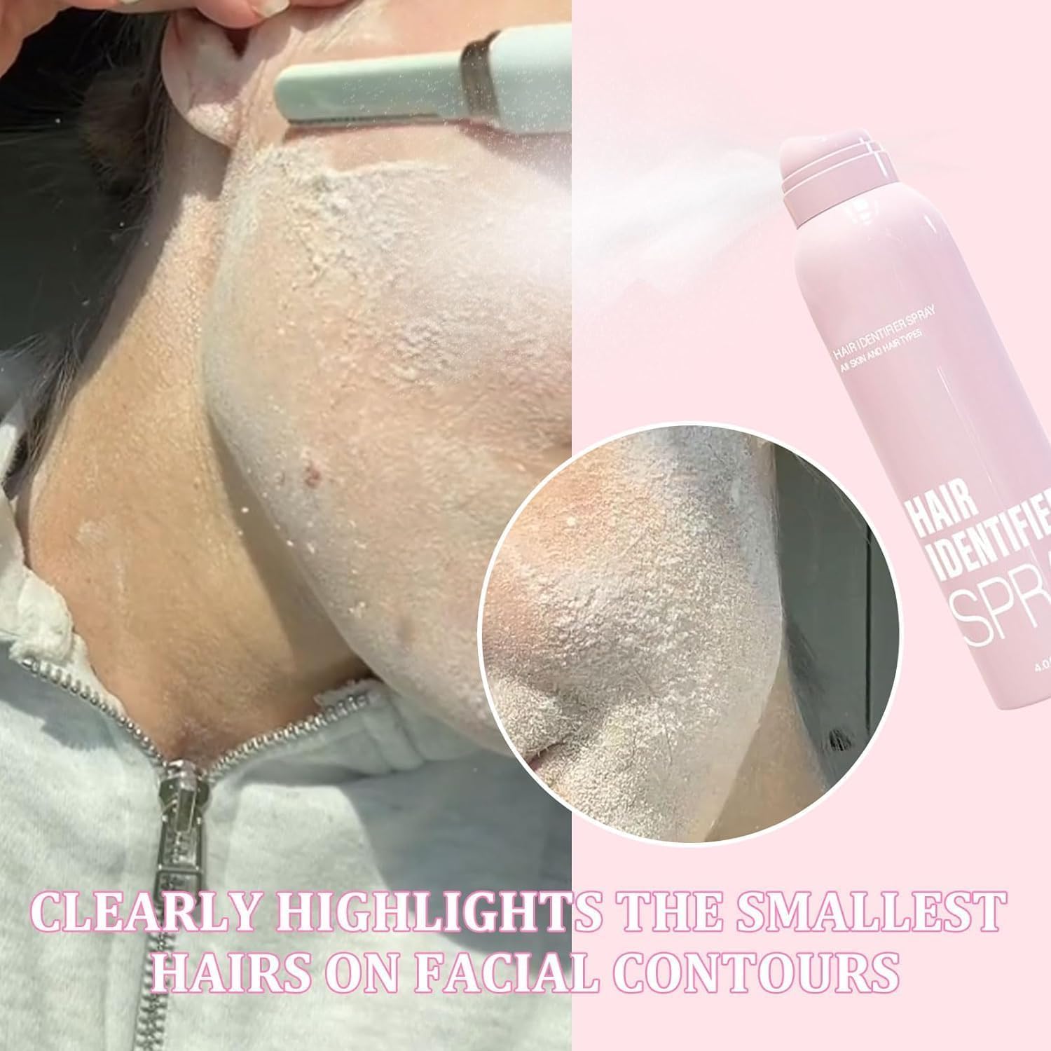 Hair Identifier Spray for Face Shaving, Skin Dermaplaning Spray for Face, Hair Identifier Spray,Suitable for All Skin and Hair