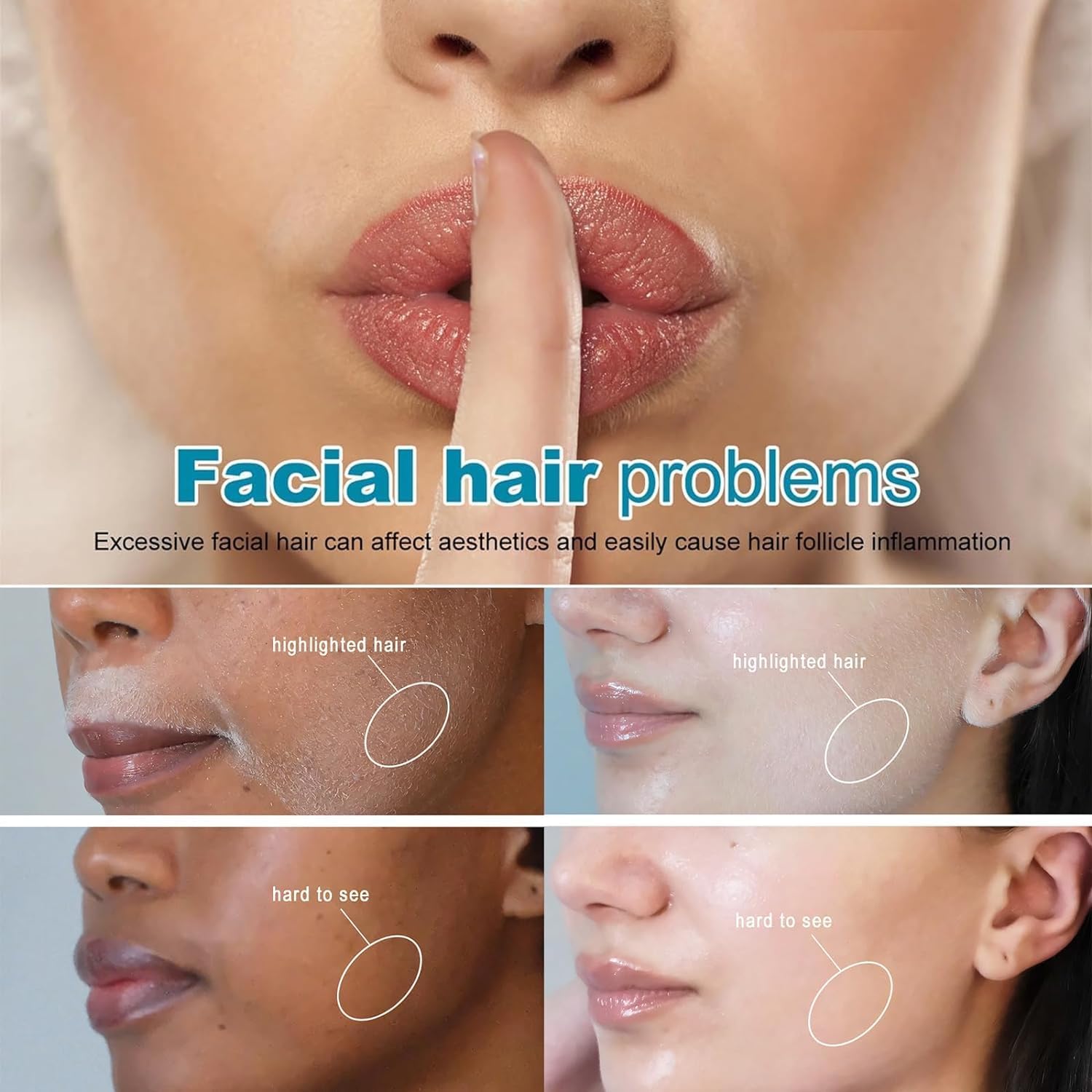 Hair Identifier Spray for Face Shaving, Skin Dermaplaning Spray for Face, Hair Identifier Spray,Suitable for All Skin and Hair